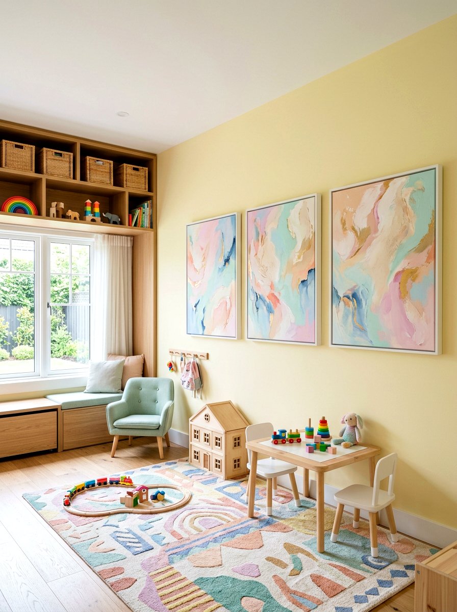 Abstract Pastel Canvas - 25 Spring Framed Art Ideas