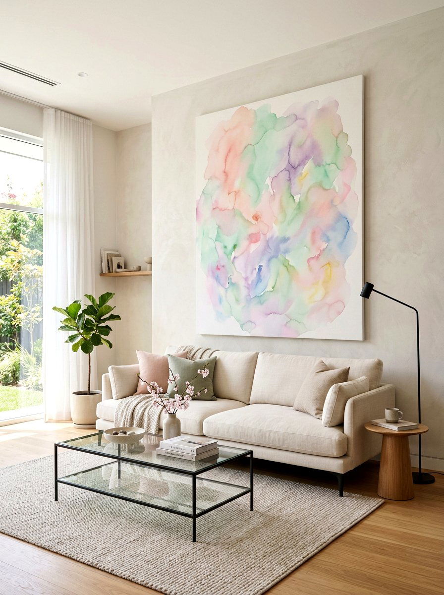 Abstract Pastel Wash - 25 Spring Watercolor Art Ideas