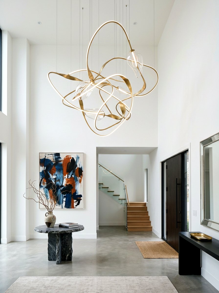 Abstract Sculptural Foyer Light - 25 Spring Foyer Chandelier Ideas