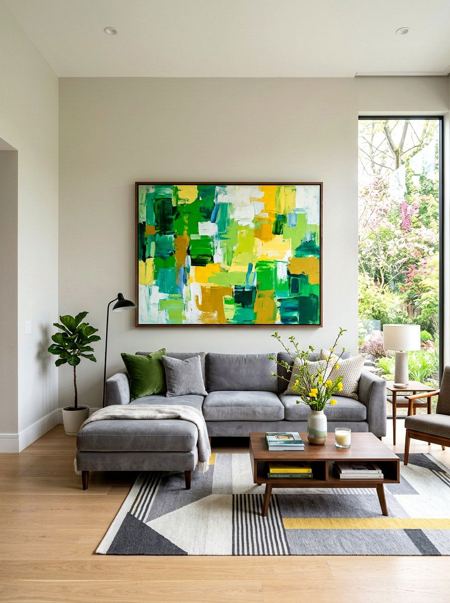 Abstract Spring Landscape Painting - 25 Spring Canvas Art Ideas