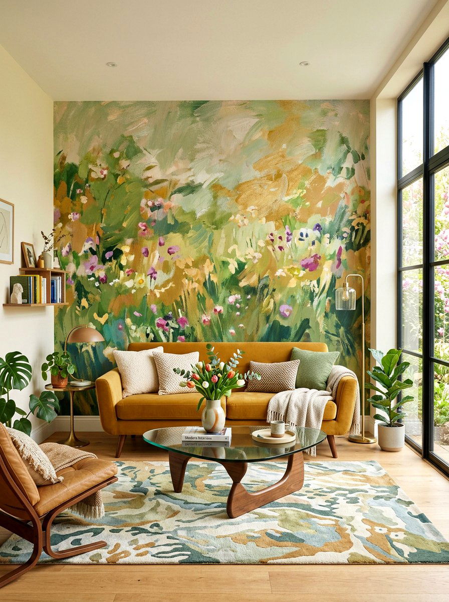 Abstract Spring Landscape Wallpaper - 25 Spring Peel and Stick Wallpaper Ideas