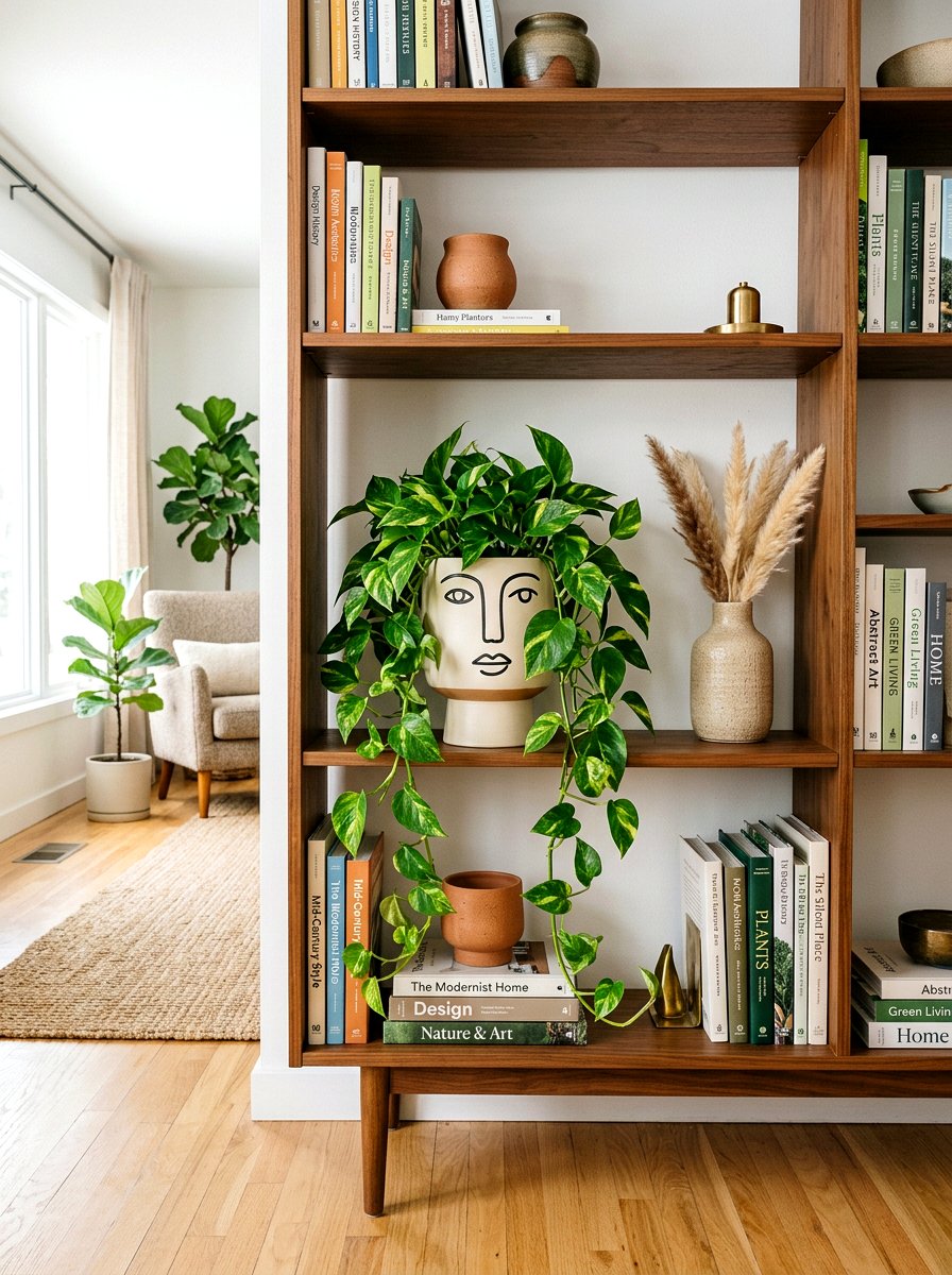 Abstract face planter - 25 Spring Pot Painting Ideas