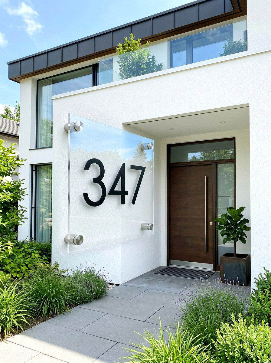 Acrylic House Number Sign - 25 Spring House Number Decor Ideas