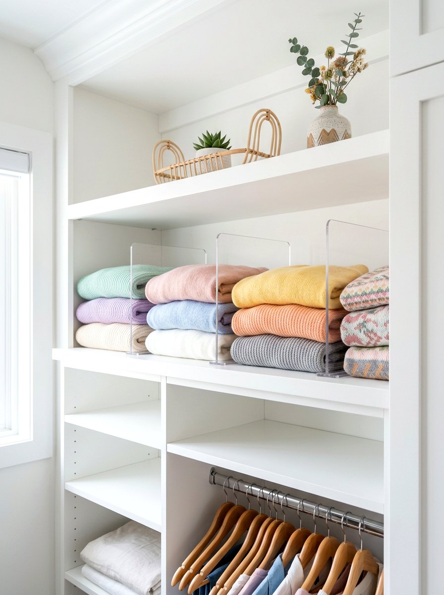 Acrylic Shelf Dividers - 25 Spring Closet Refresh Ideas