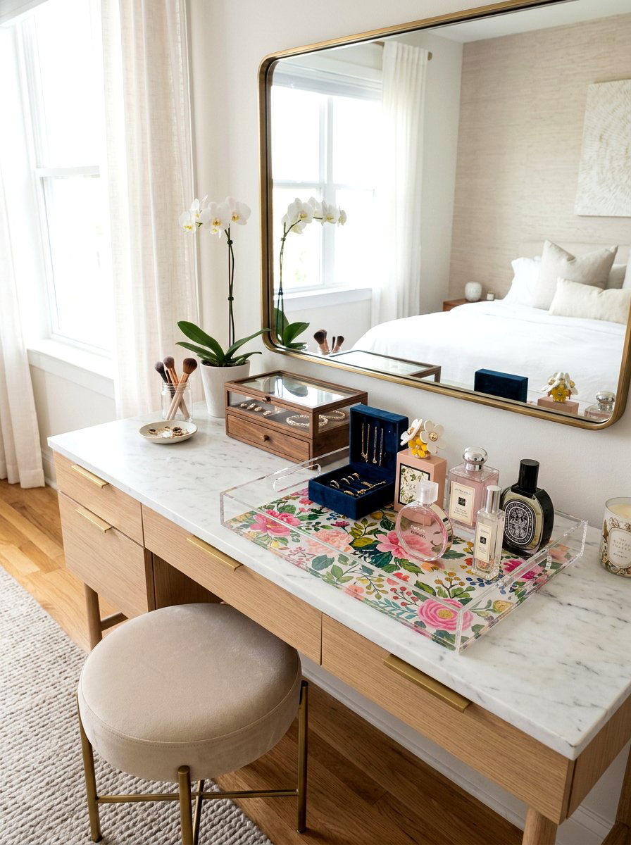 Acrylic Tray With Floral Print - 25 Spring Serving Tray Ideas