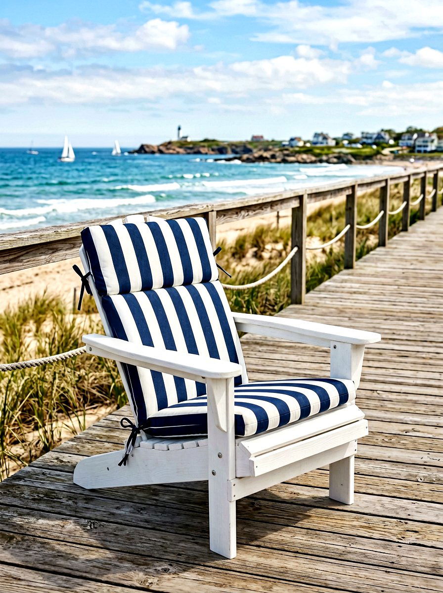 Adirondack Chair With Striped Cushions - 25 Spring Adirondack Chair Decor Ideas