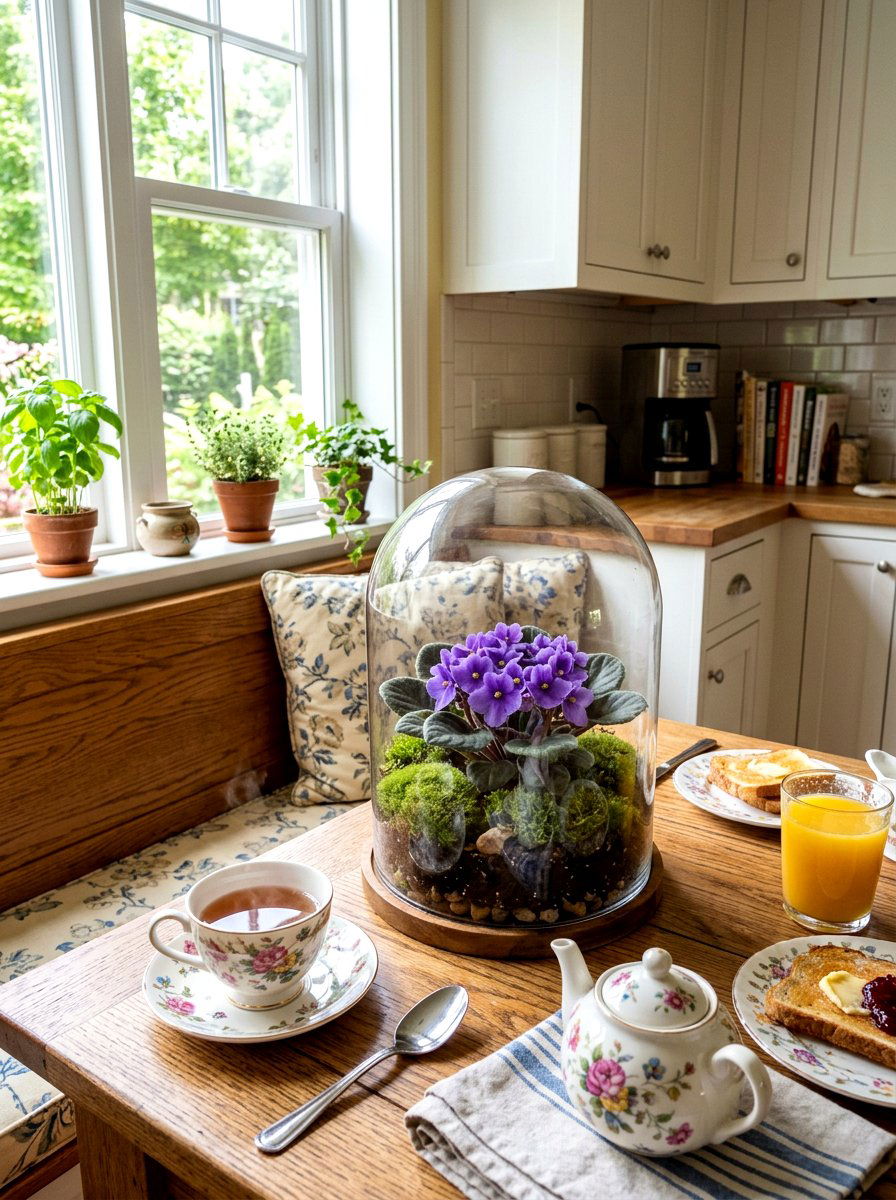 African Violet - 25 Spring Terrarium Plant Ideas