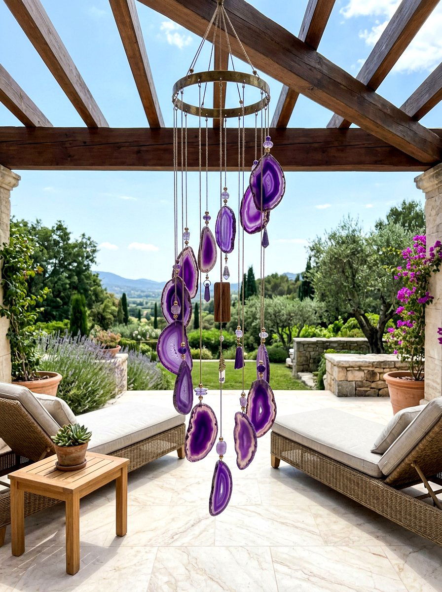 Agate slice wind chime - 25 Spring Wind Chime Ideas