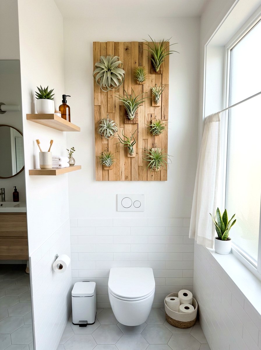 Air Plant Display - 25 Spring Bathroom Plant Ideas