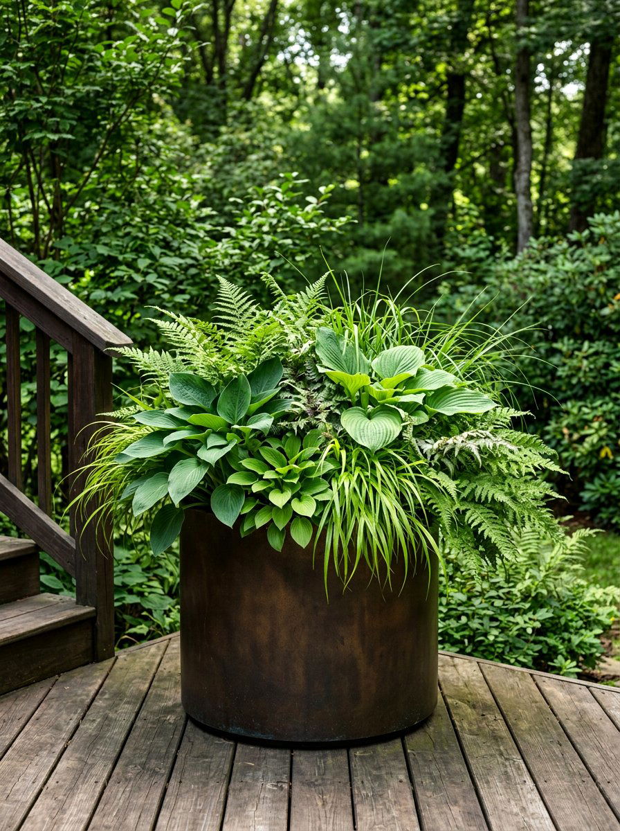 All Green Planter - 25 Spring Front Yard Planter Ideas