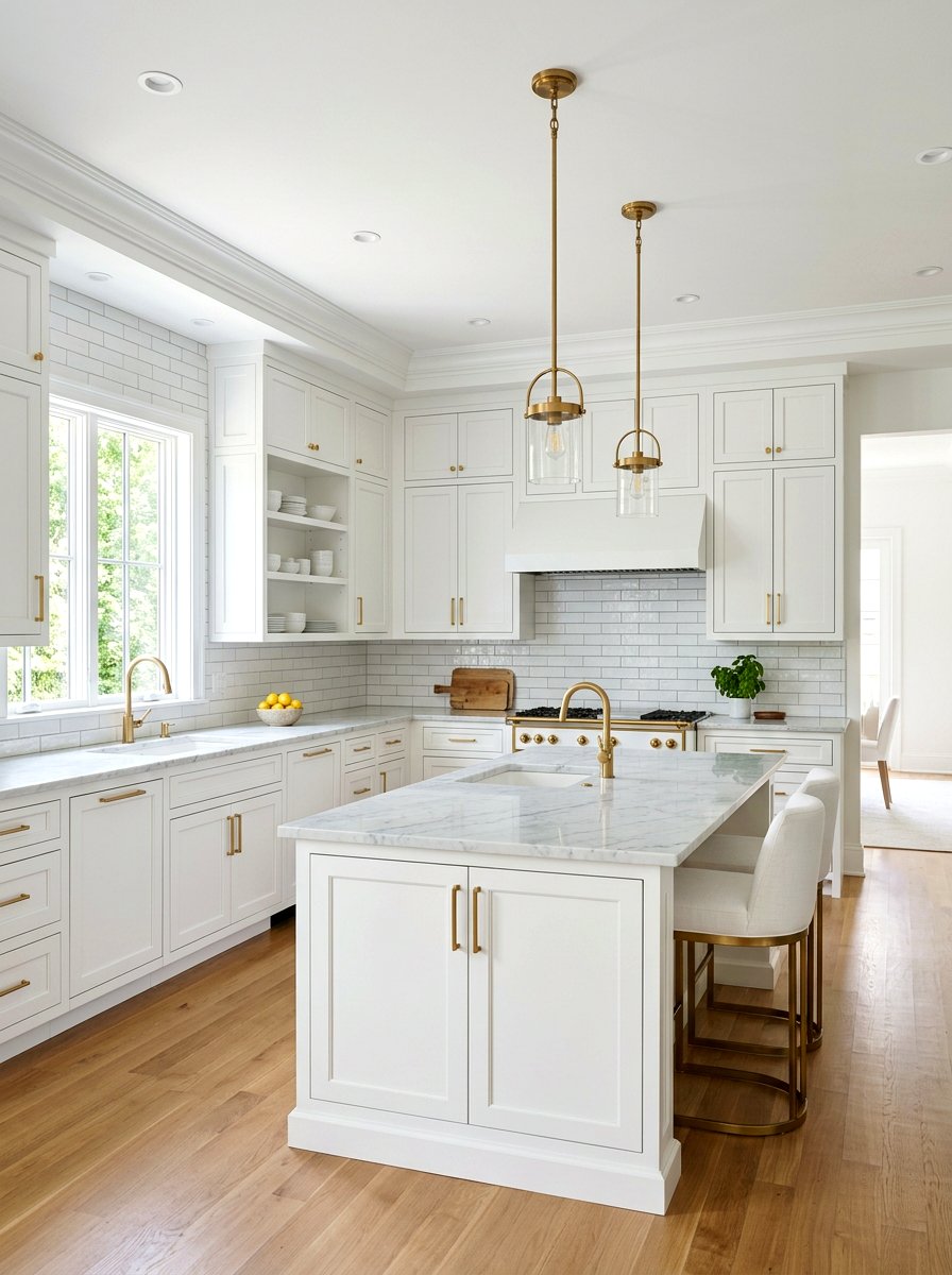 All White Kitchen Cabinetry - 25 Spring Home Staging Ideas