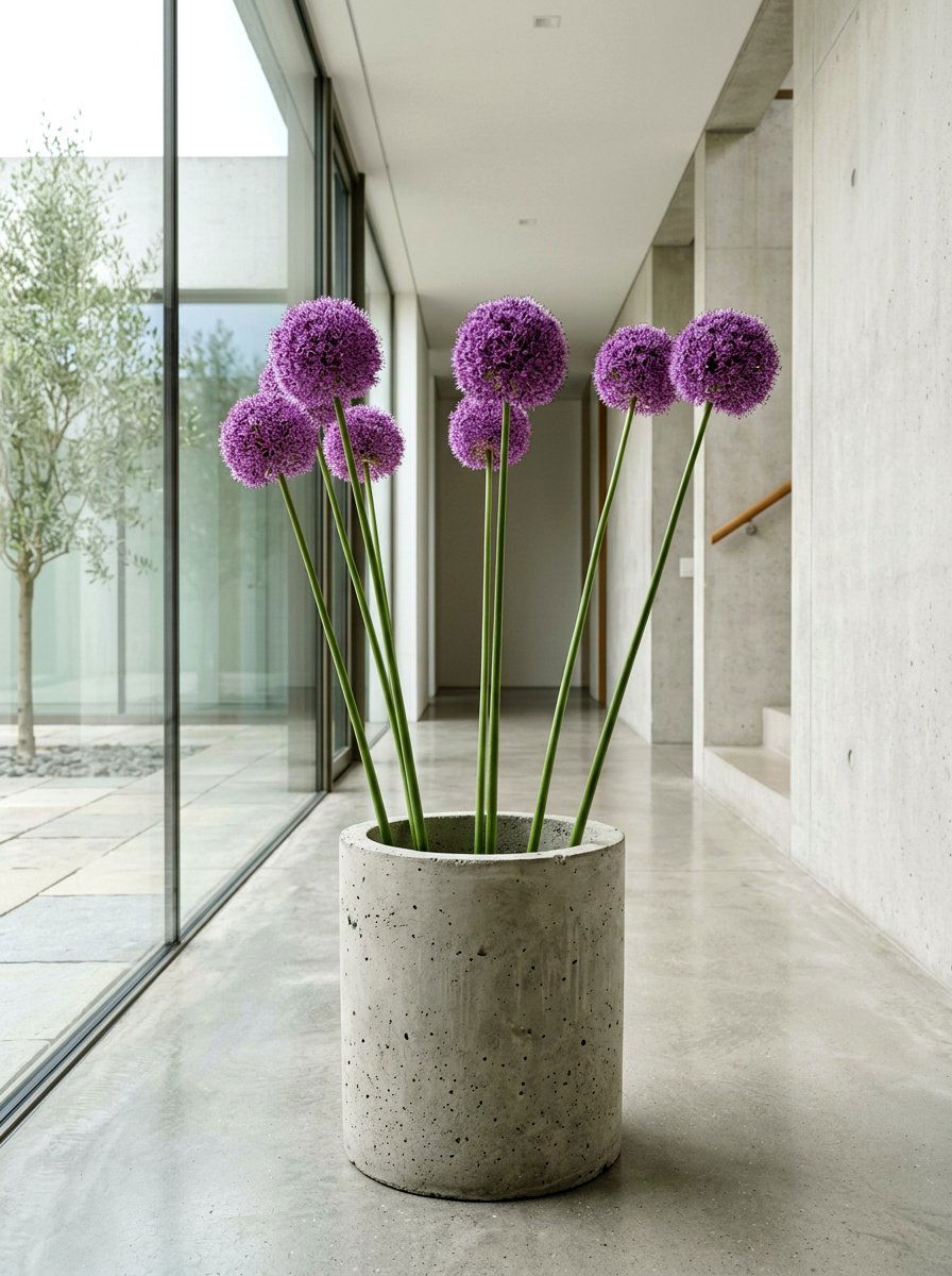 Allium Forcing In Minimalist Containers - 25 Spring Bulb Forcing Ideas