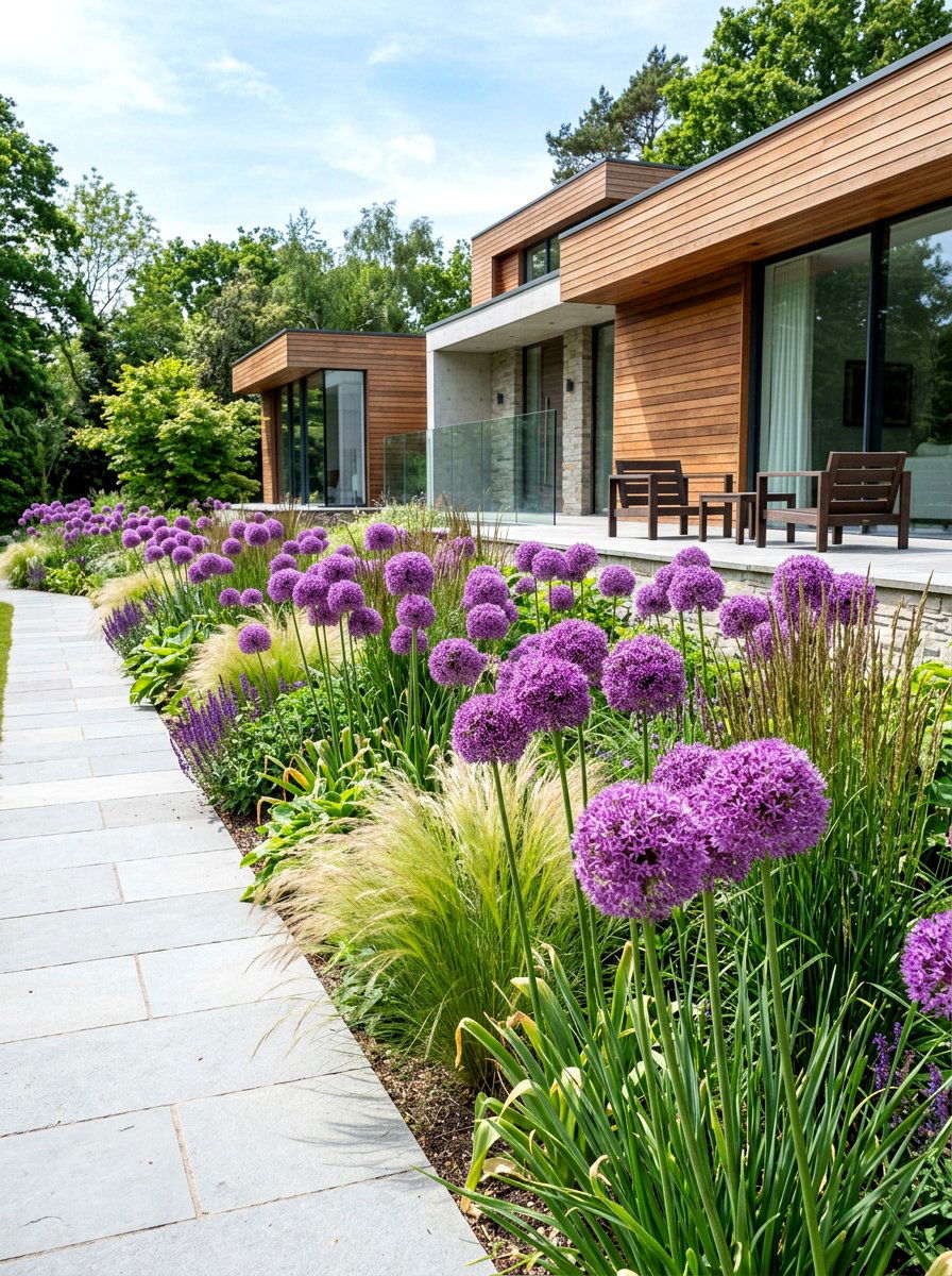 Allium Garden Border - 25 Spring Flowering Plant Ideas