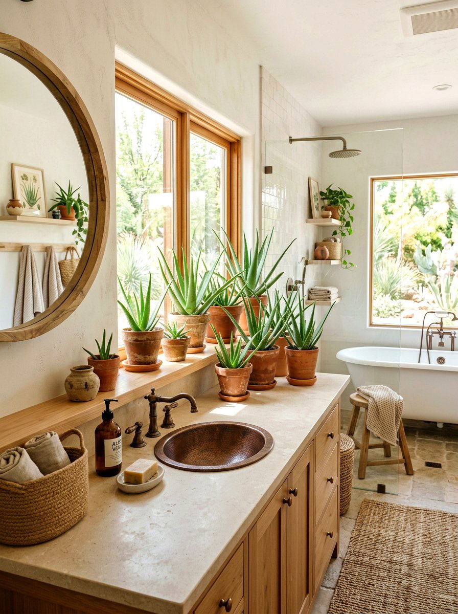 Aloe Vera - 25 Spring Bathroom Plant Ideas