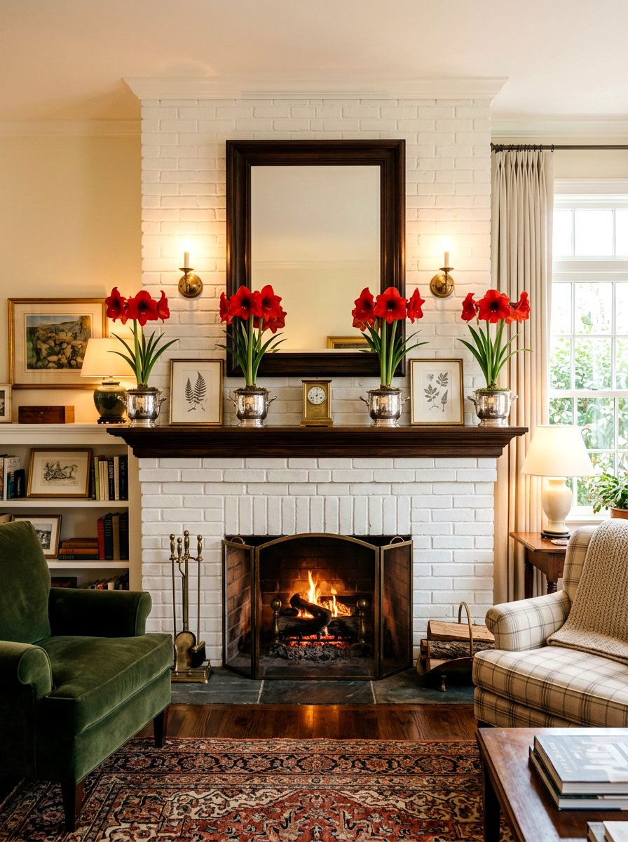 Amaryllis Mantle Decor - 25 Spring Amaryllis Ideas