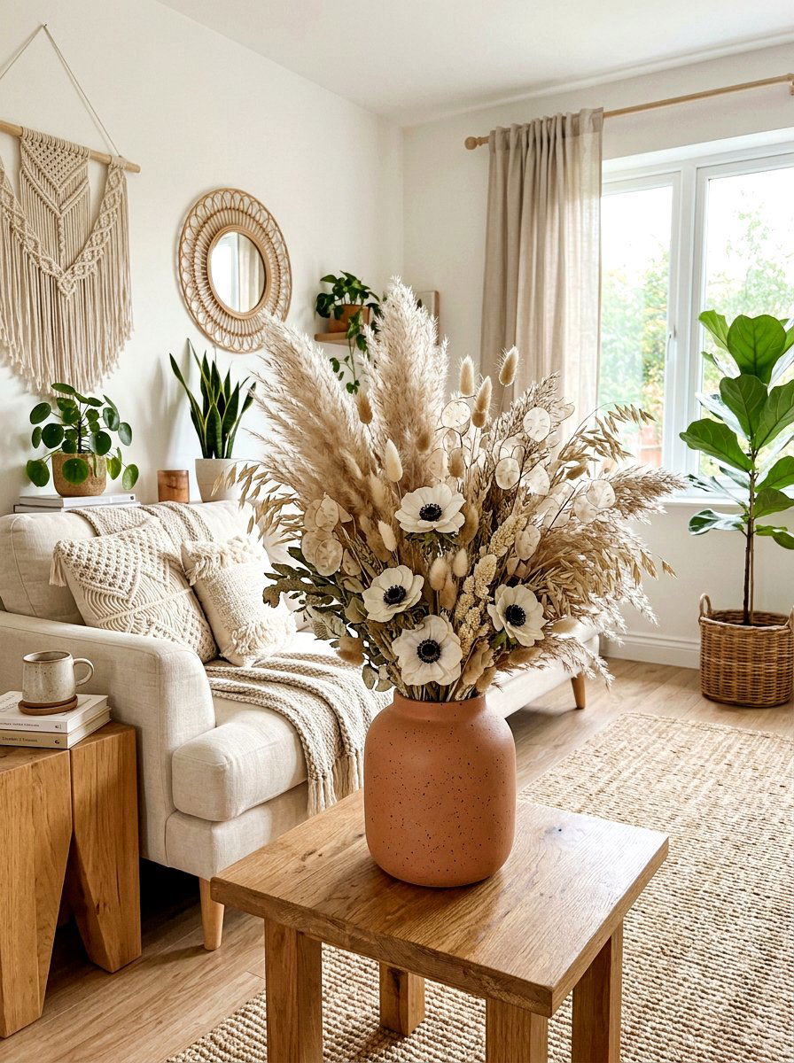Anemone Dried Grass Arrangement - 25 Spring Anemone Arrangement Ideas