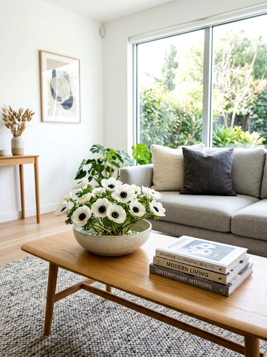 Anemone Flower Bowl - 25 Spring Flower Arrangement Ideas