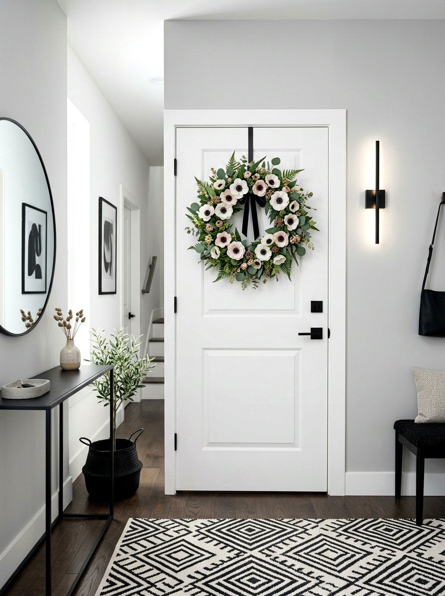 Anemone Flower Wreath - 25 Spring Asymmetrical Wreath Ideas