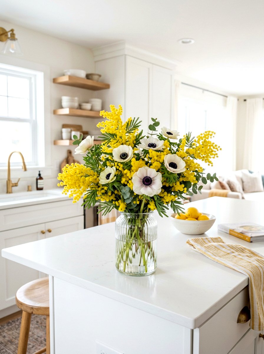 Anemone Mimosa Yellow Mix - 25 Spring Anemone Arrangement Ideas