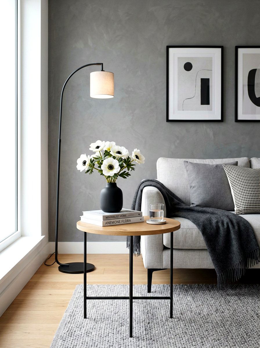 Anemone Modern Side Table - 25 Spring Silk Flower Arrangement Ideas