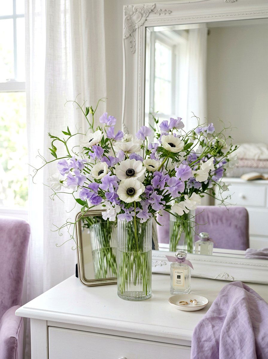 Anemone Sweet Pea Arrangement - 25 Spring Anemone Arrangement Ideas