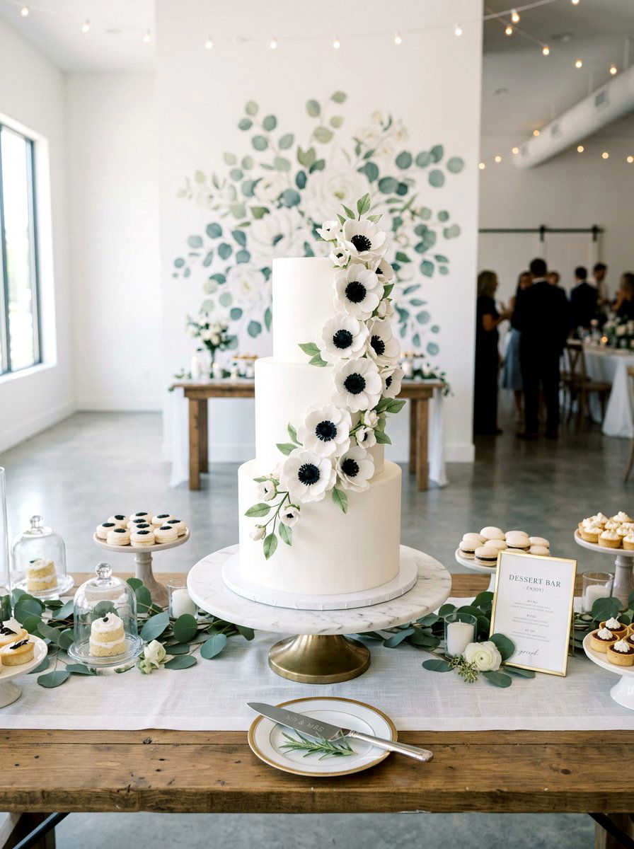 Anemone Wedding Cake - 25 Spring Wedding Flower Ideas