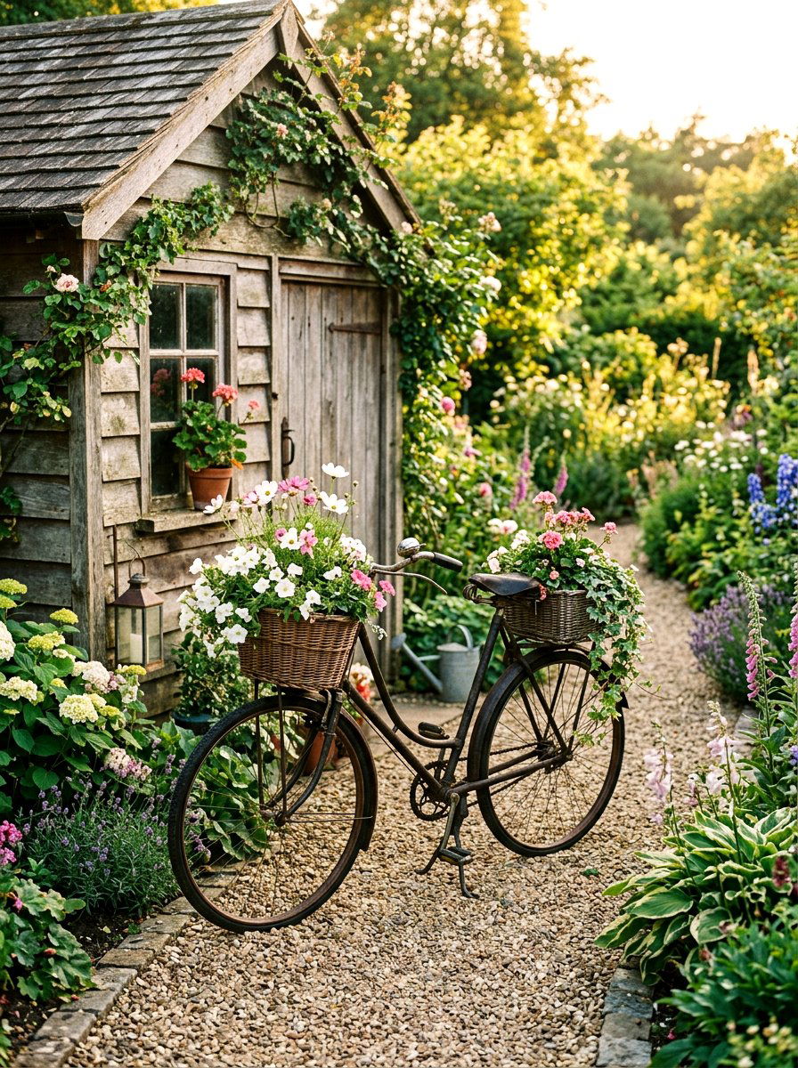 Antique Bicycle Planter - 25 Spring Garden Art Ideas