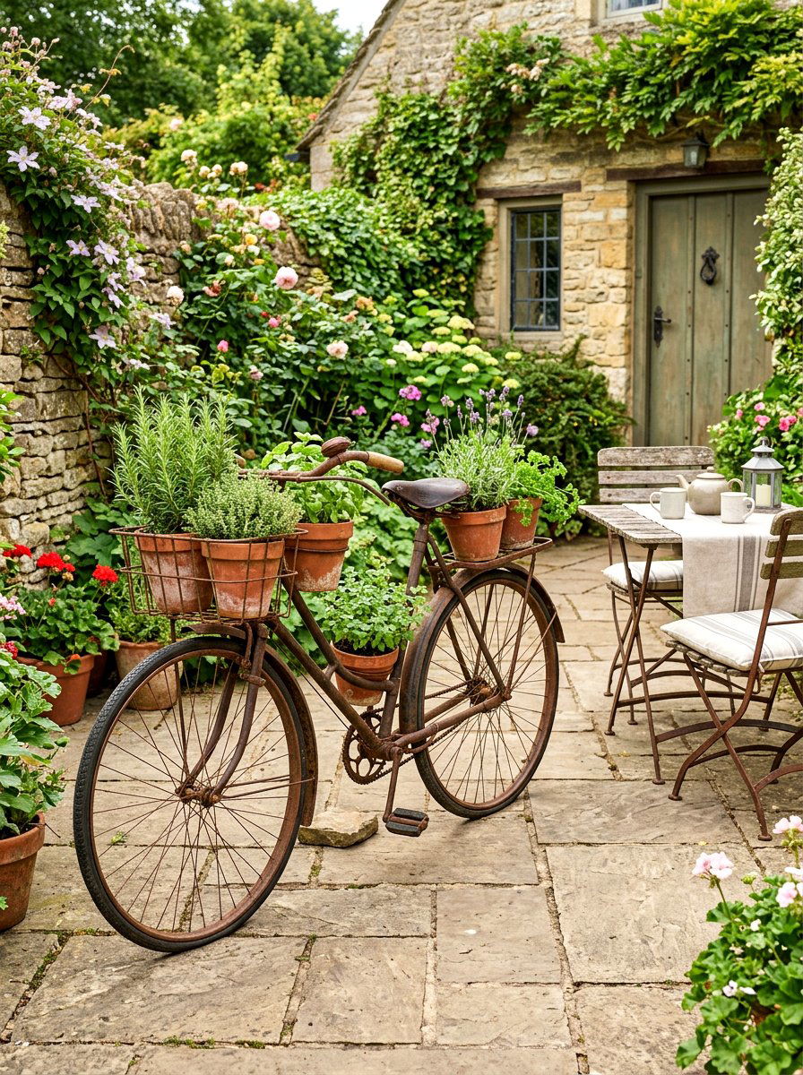 Antique Bike Planter Patio - 25 Spring Bicycle Decor Ideas