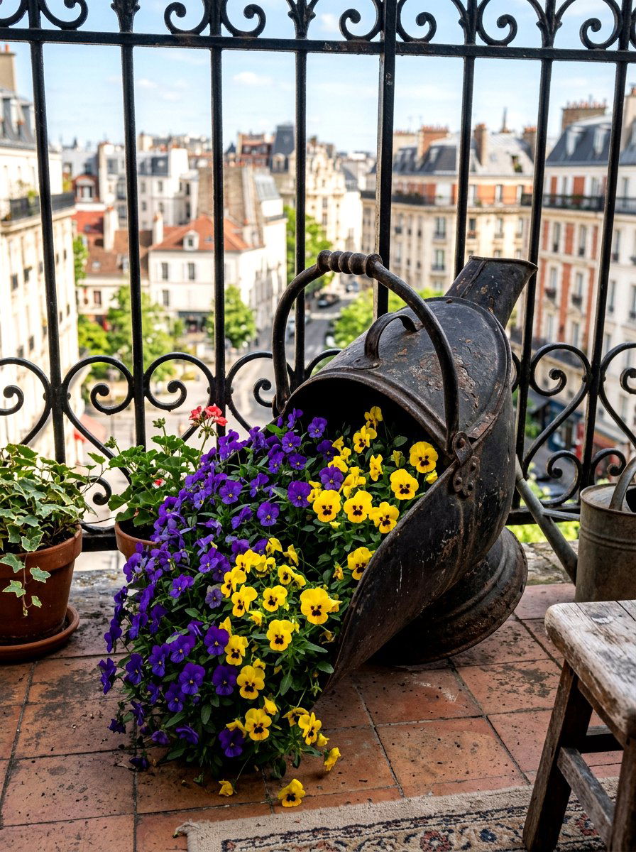 Antique Coal Scuttle Porch - 25 Spring Antique Planter Ideas