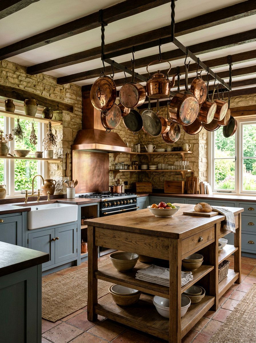 Antique Copper Cookware - 25 Spring Cottagecore Decor Ideas