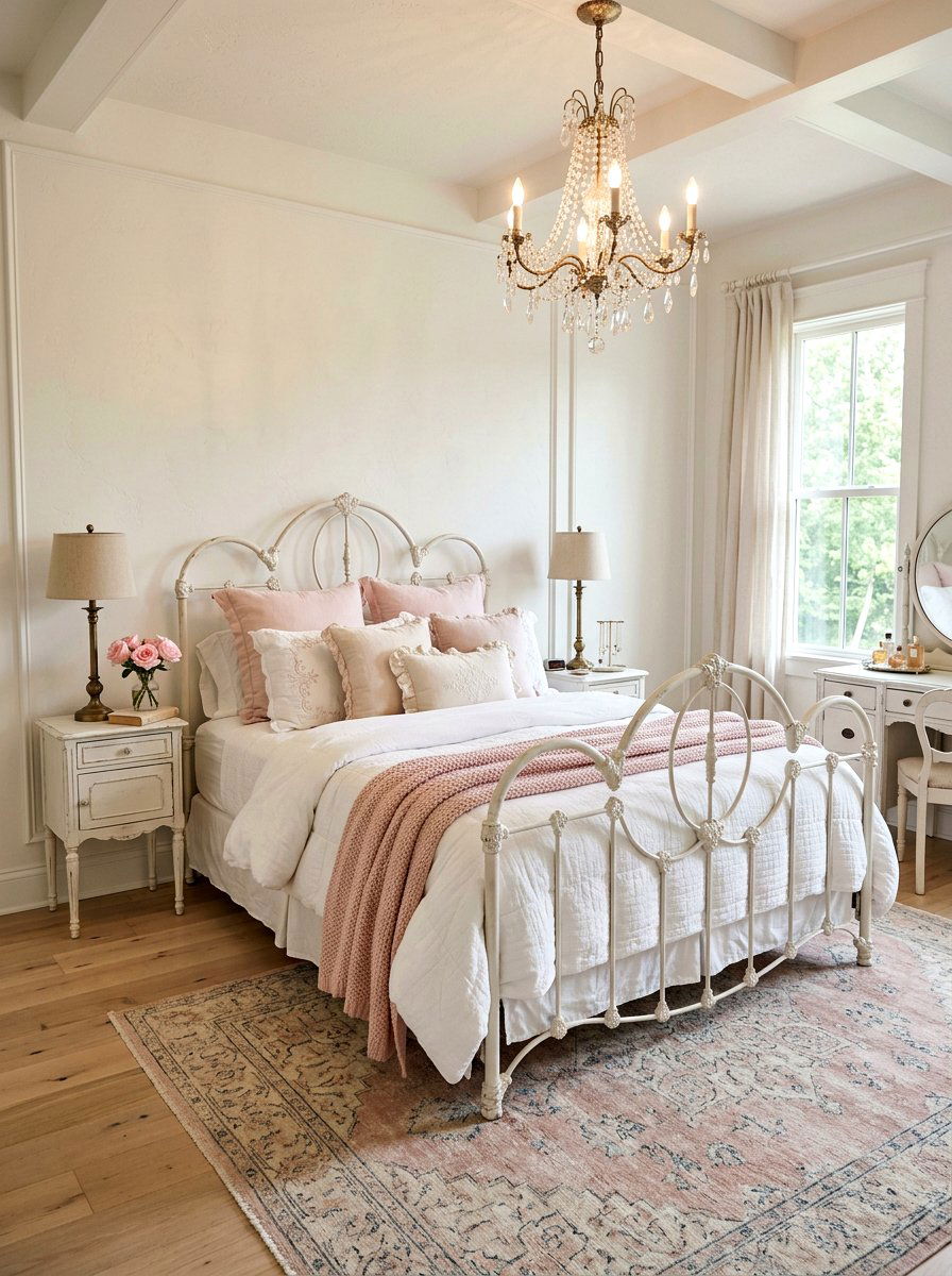 Antique Iron Bed Frame - 25 Spring Shabby Chic Decor Ideas