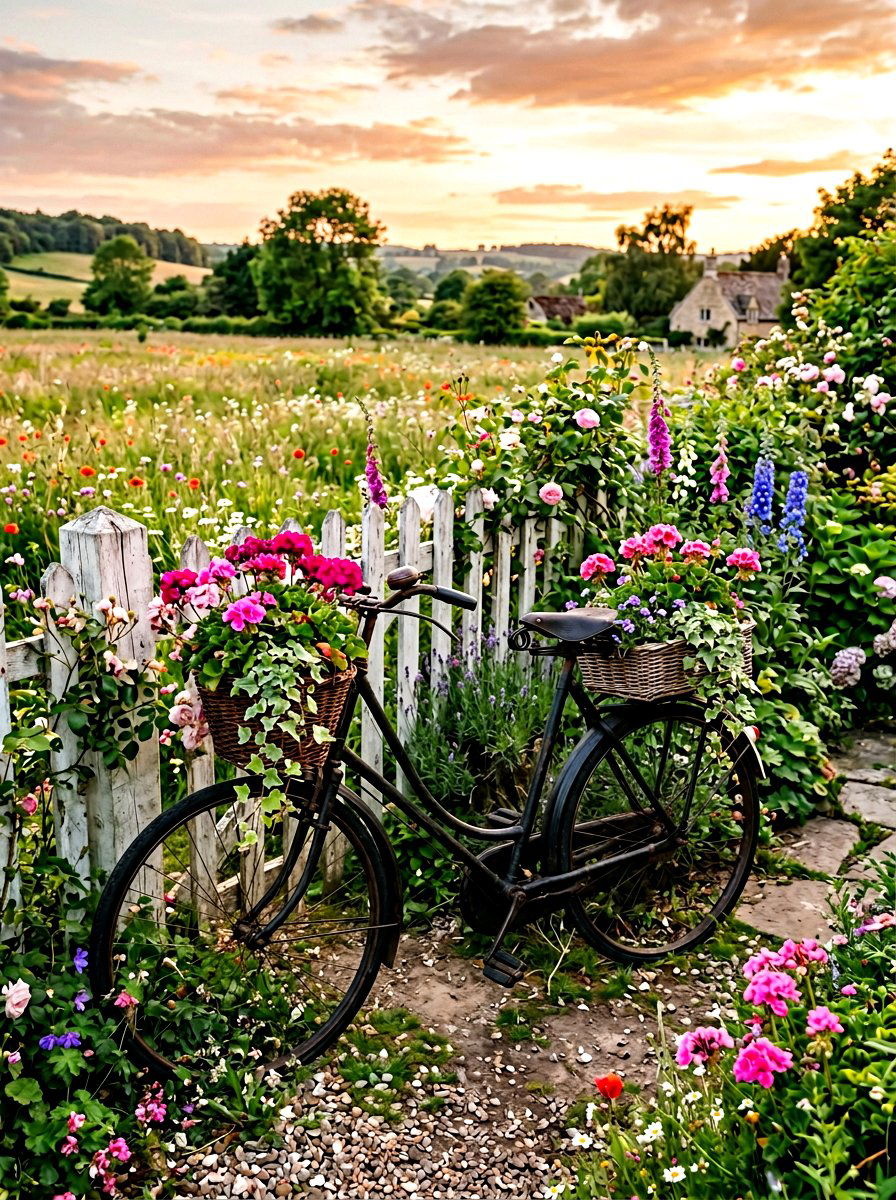 Antique Iron Bicycle Garden - 25 Spring Vintage Planter Ideas
