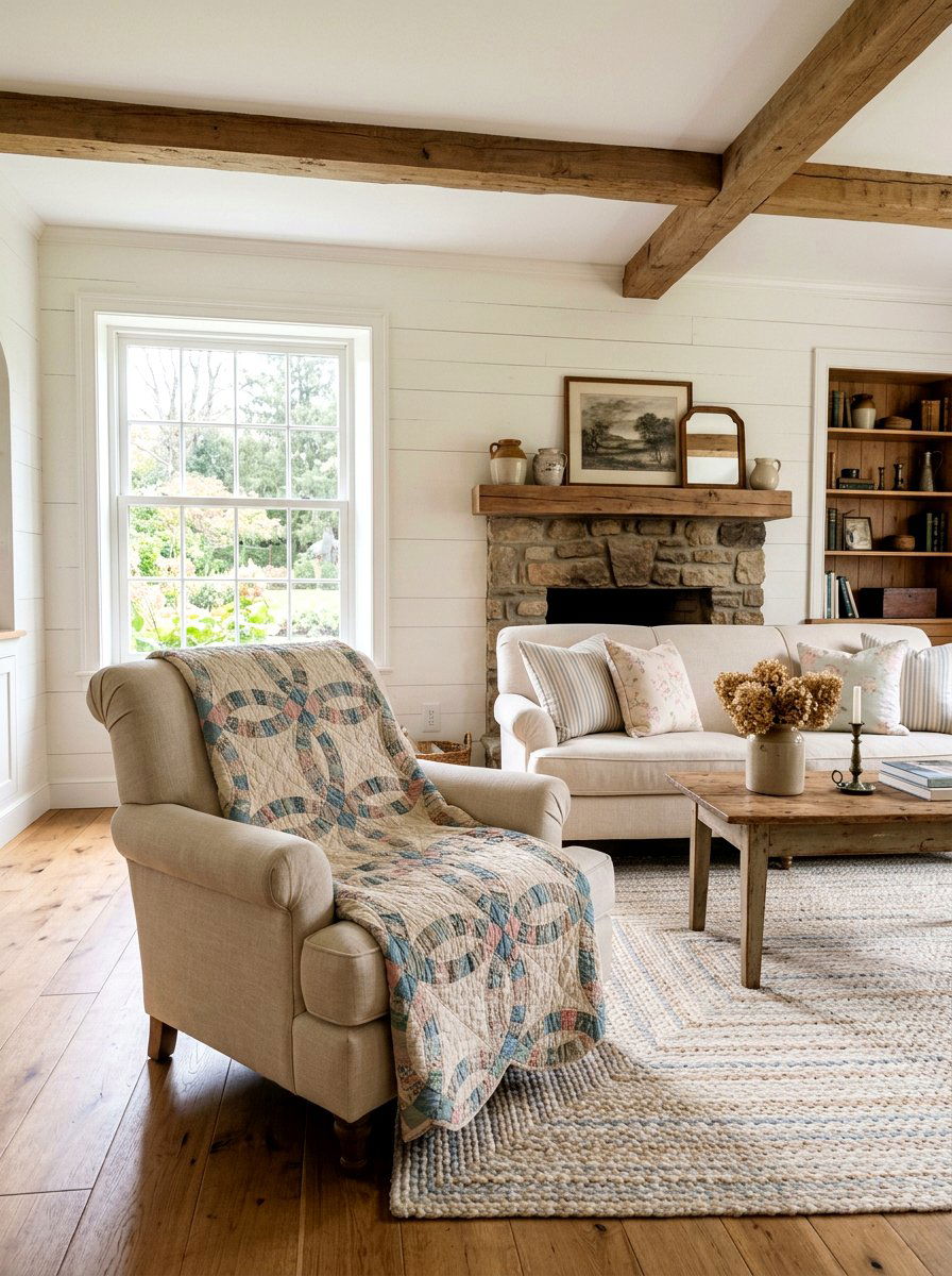 Antique Quilt Throw - 25 Spring Antique Decor Ideas