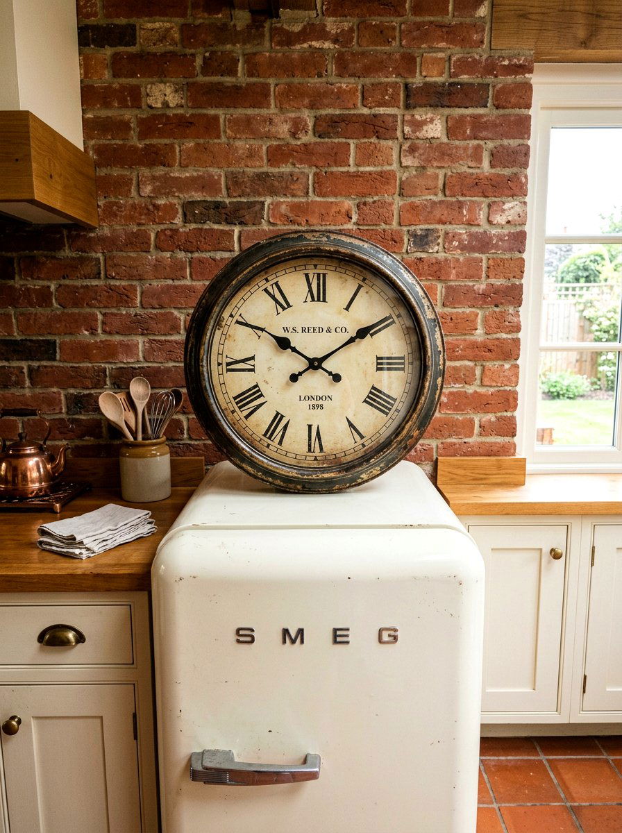 Antique Style Clock - 25 Spring Refrigerator Top Decor Ideas