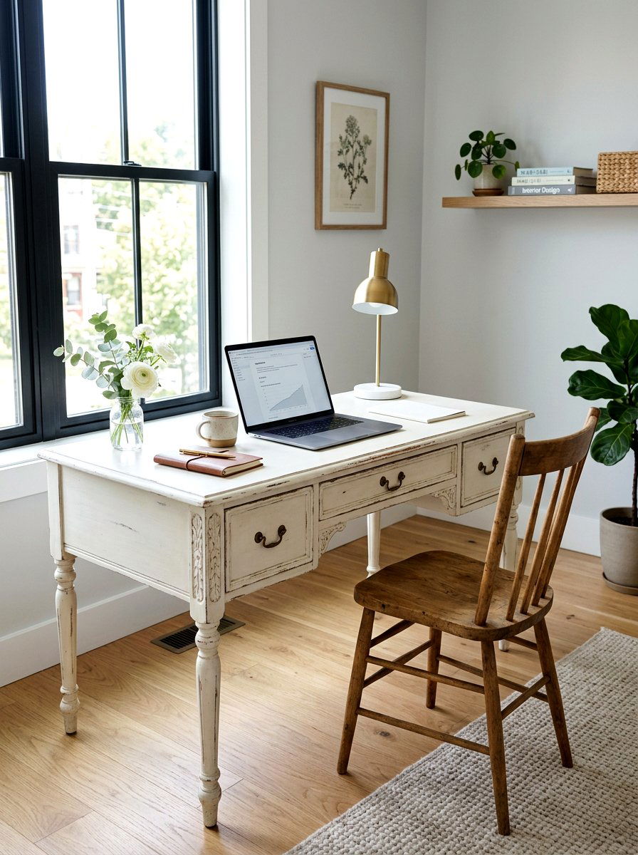 Antique White Desk - 25 Spring Distressed Furniture Ideas