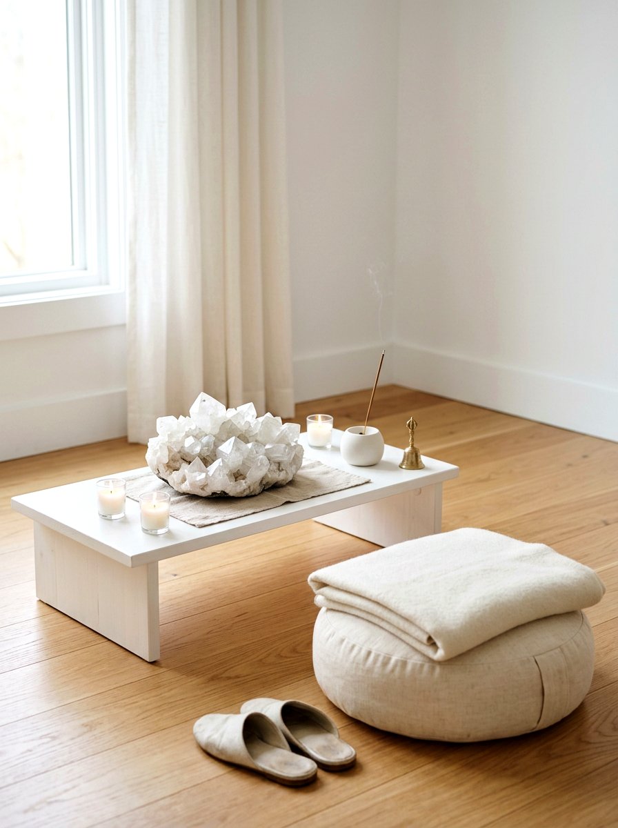 Apophyllite Meditation Space - 25 Spring Crystal Decor Ideas