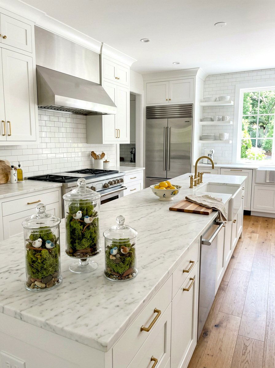 Apothecary Jar Moss Arrangement - 25 Spring Display Case Ideas