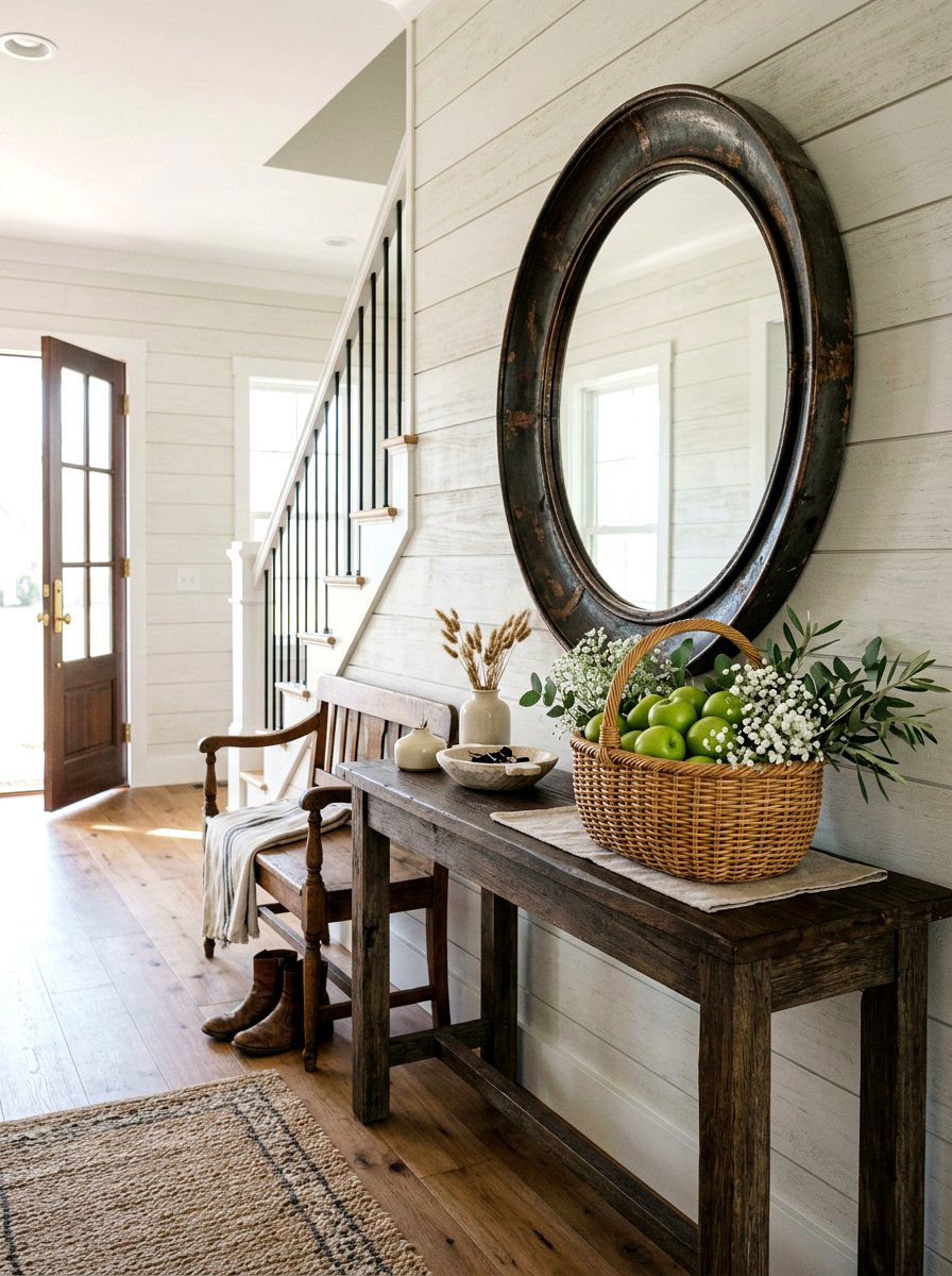 Apple Basket Entryway - 25 Spring Fruit Decor Ideas