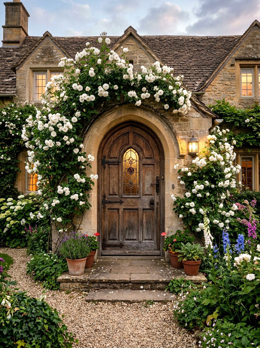 Arched Cottage Door - 25 Spring Cottage Door Ideas