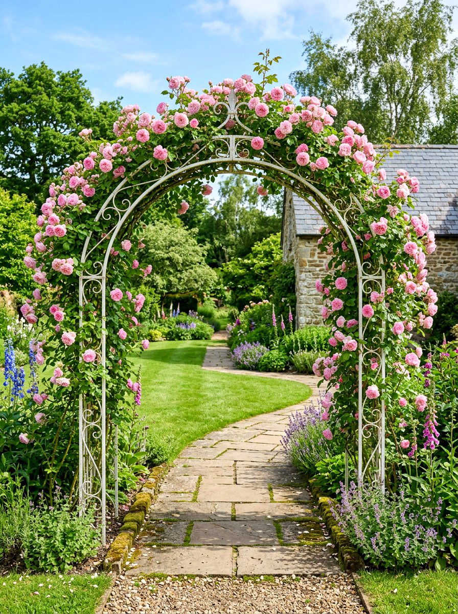Arched Garden Entryway - 25 Spring Trellis Decor Ideas