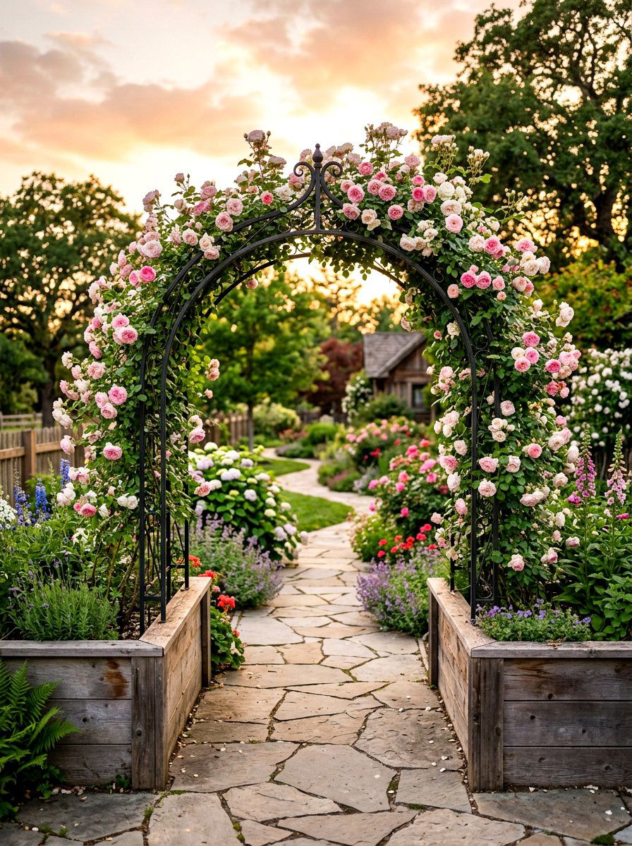 Arched Garden Trellis - 25 Spring Raised Bed Decor Ideas