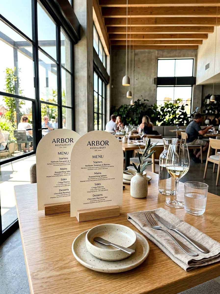 Arched Shape Menu - 25 Spring Menu Card Ideas