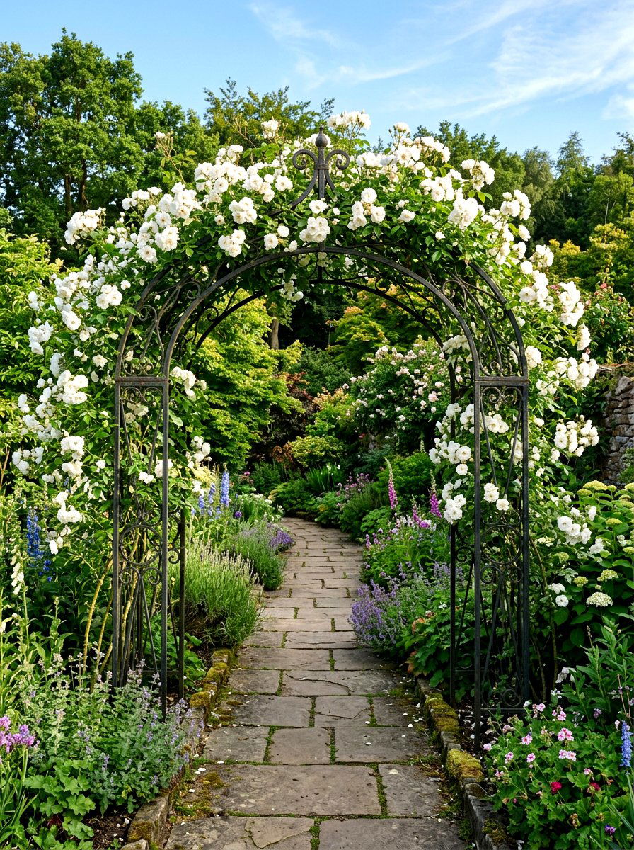 Arched garden gate walkway - 25 Spring Entryway Walkway Ideas