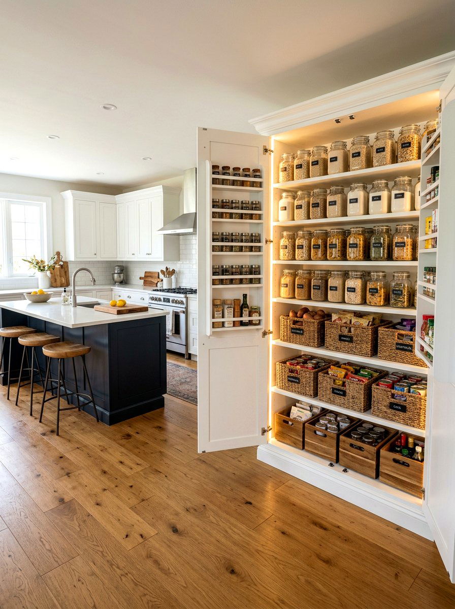 Armoire Pantry Conversion - 25 Spring Upcycled Furniture Ideas