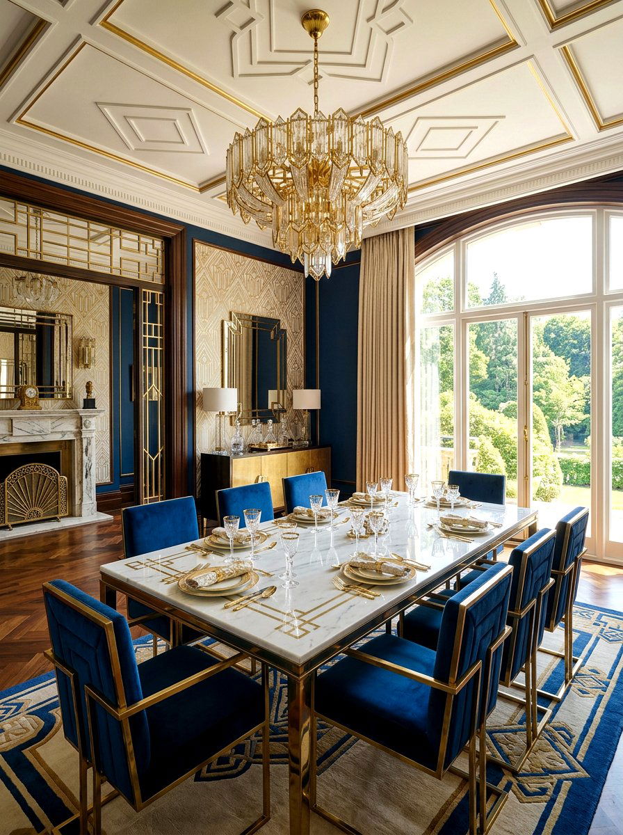 Art Deco Gold Chandelier - 25 Spring Dining Room Chandelier Ideas