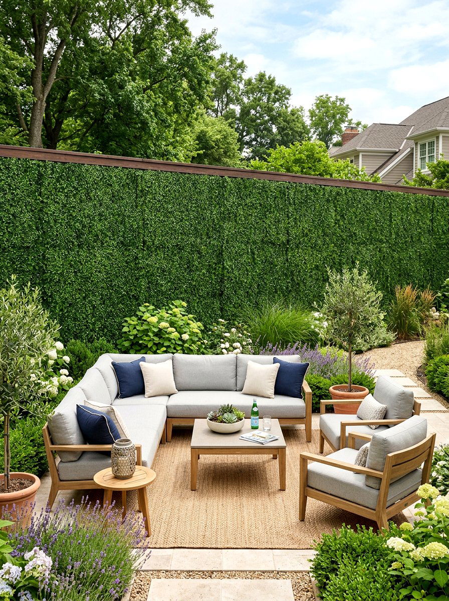 Artificial Boxwood Panel - 25 Spring Outdoor Wall Decor Ideas