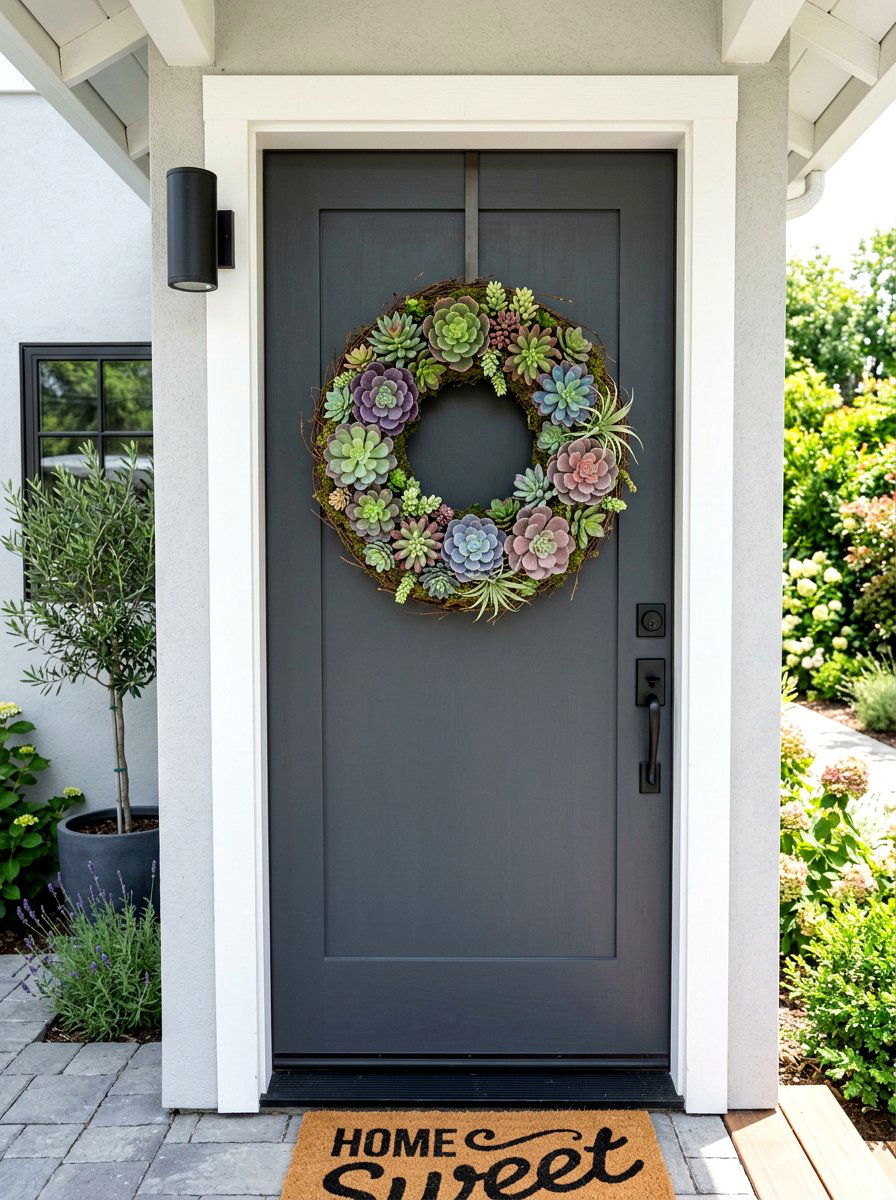25 Creative Spring Succulent Wreath Ideas for Your Front Door