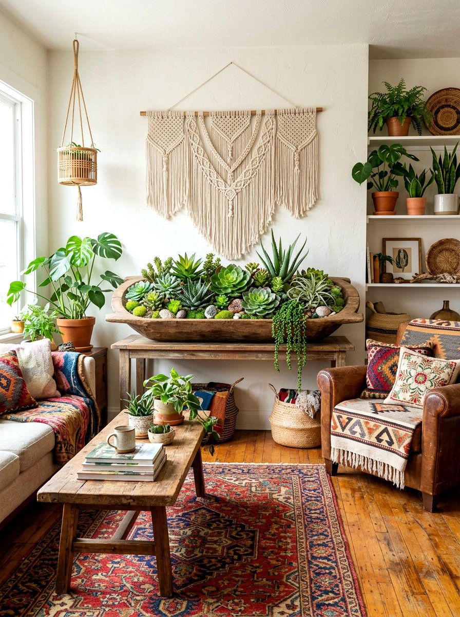 Artificial succulents - 25 Spring Dough Bowl Filler Ideas