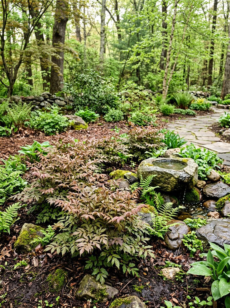 Astilbe foliage garden - 25 Spring Shade Garden Ideas