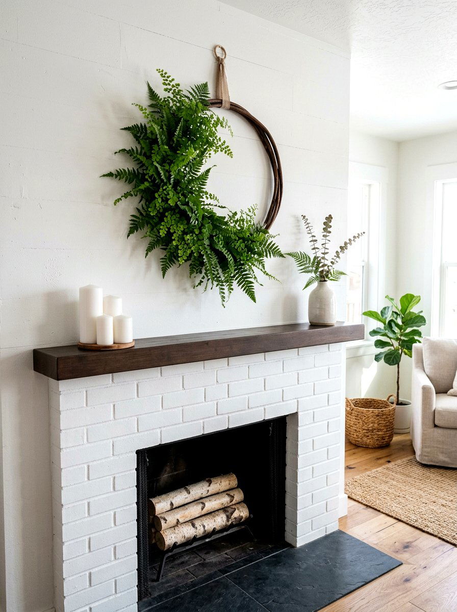 Asymmetrical Fern Wreath - 25 Spring Fern Wreath Ideas